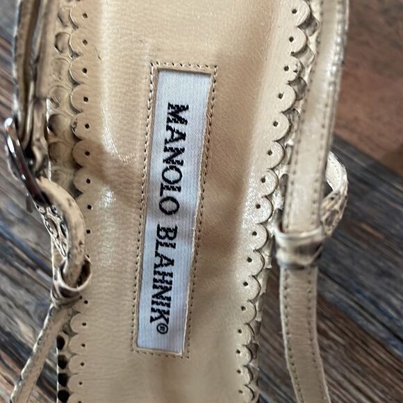 Manolo Blahnik Strappy Snake Heels with dust bag - Picture 2 of 8